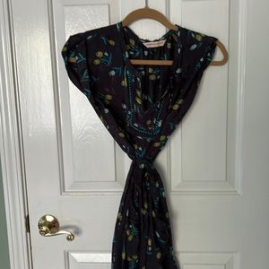 Rebecca Taylor Navy Blue Boho Silk Dress 0